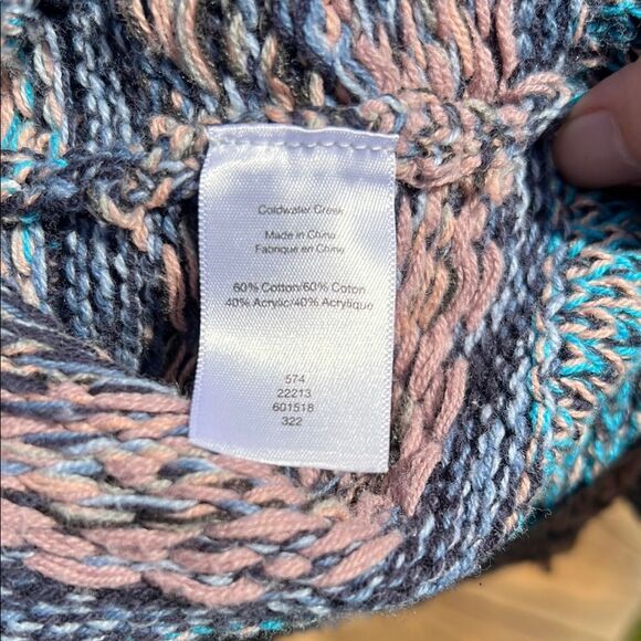 Coldwater Creek Women’s Blue Crewneck Sweater Geometric Patterns Sleeveless Fall - Picture 12 of 16